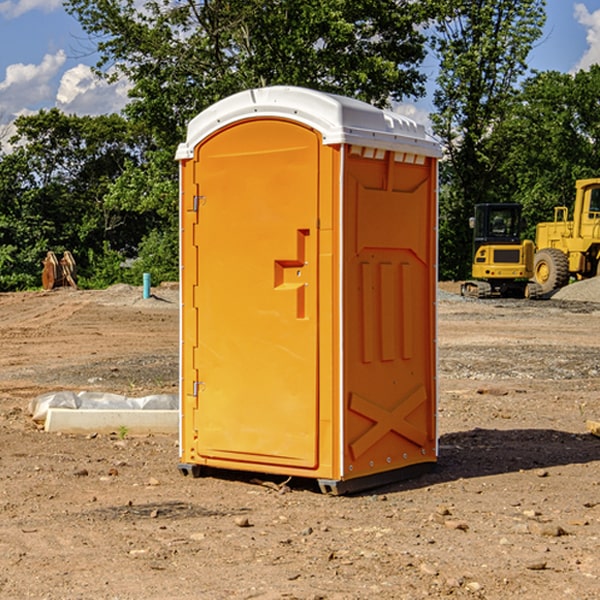 how often are the portable restrooms cleaned and serviced during a rental period in Galion